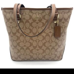 COACH Signature Zip Top Tote Bag